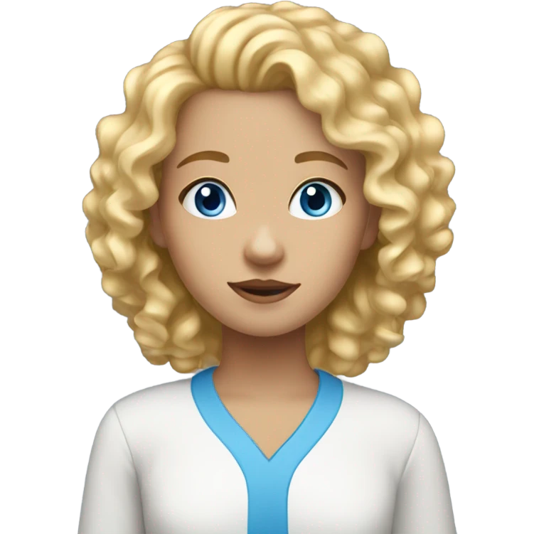 girl with blue eyes and blonde curly hair emoji