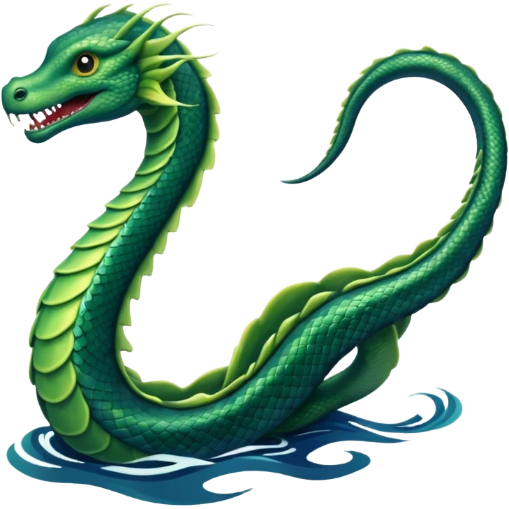 Sea Serpent – Long green snake-like monster rising from water emoji
