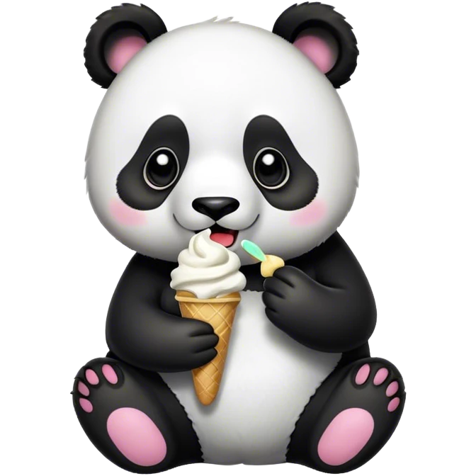 Panda eating ice cream emoji