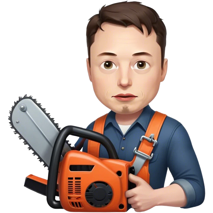 Elon musk evil face chainsaw to the constitution  emoji