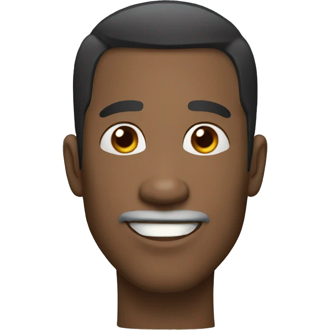 older black male with short black hair, average sized nose, gap in front top two teeth emoji