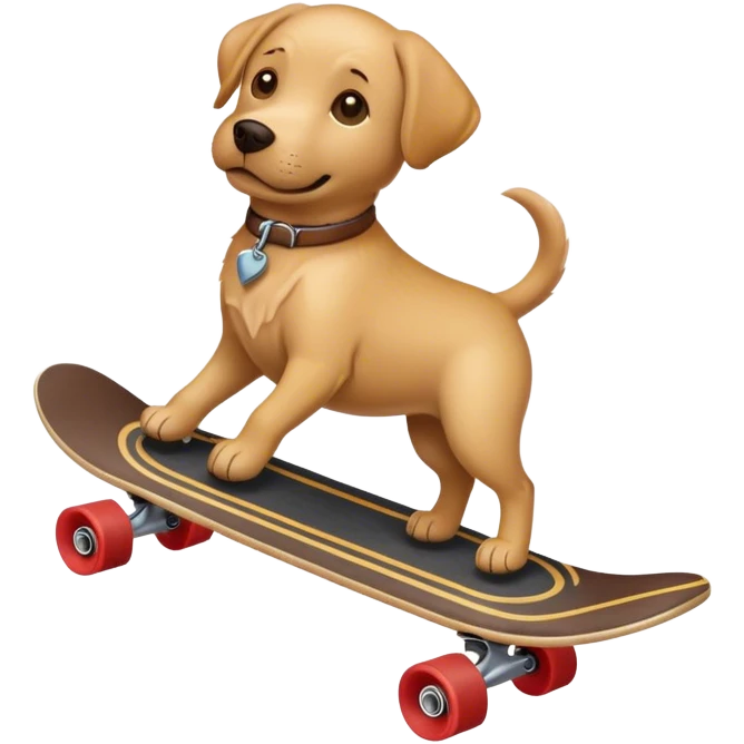 A Labrador dog riding a skateboard emoji