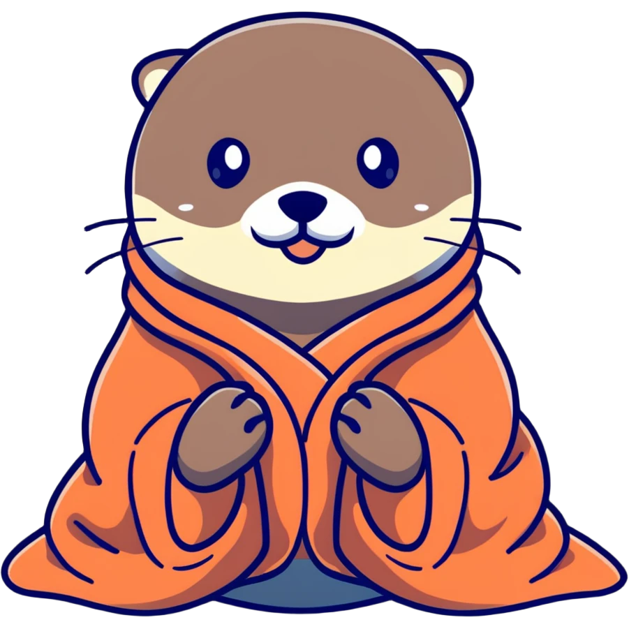 otter cozy in blanket emoji