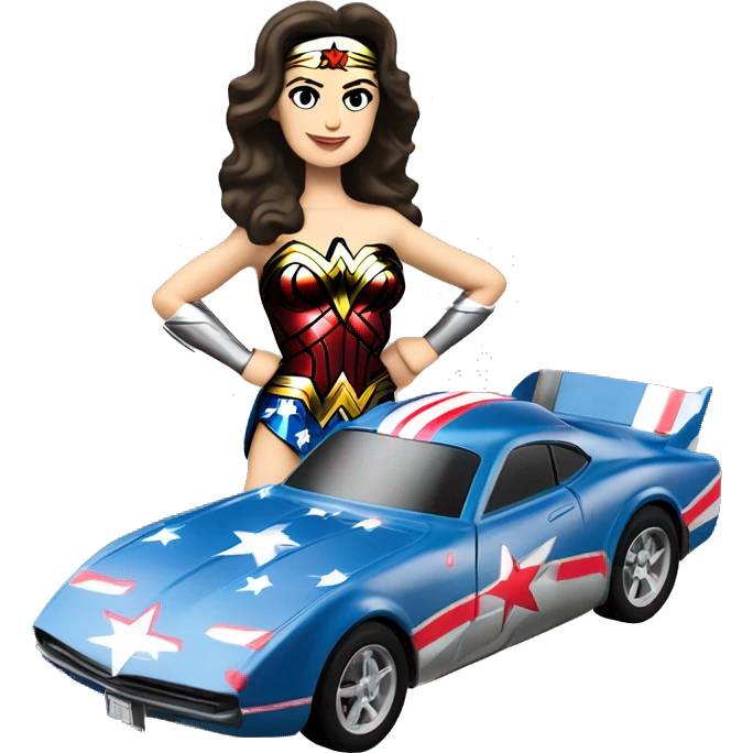 Linda Carter as WW2 Wonder Woman’s Long wheelbase widened ground effects Scion FR-S hypercar rc car emoji