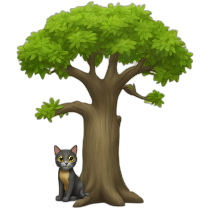 Arbre et chat emoji