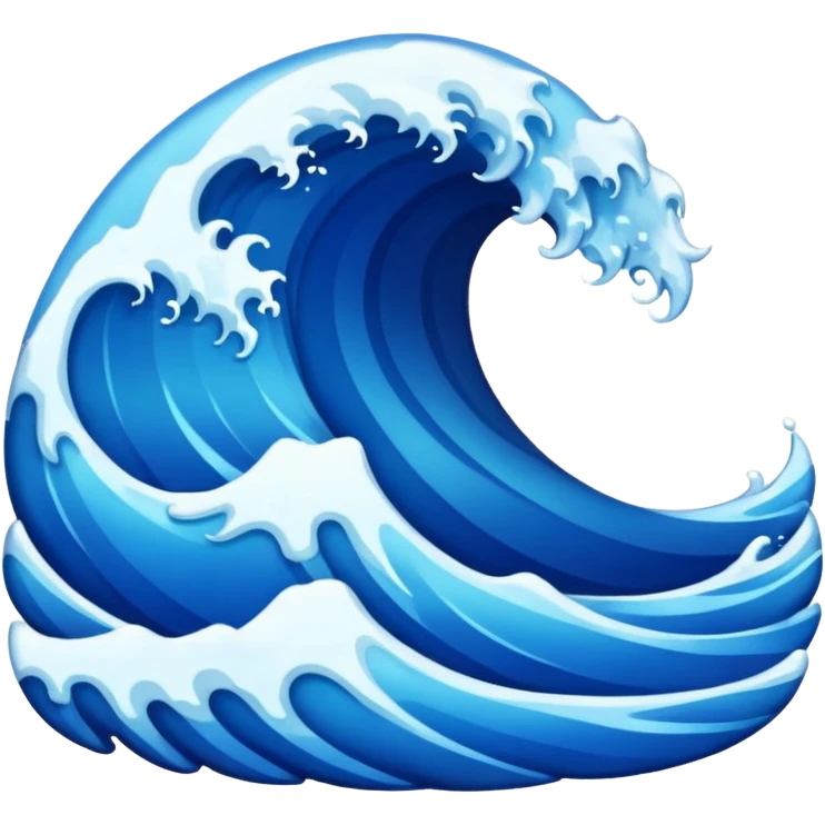 glitter blue wave emoji