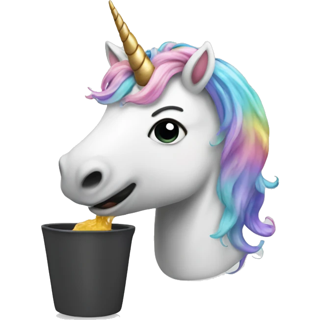 unicorn taking a shit emoji