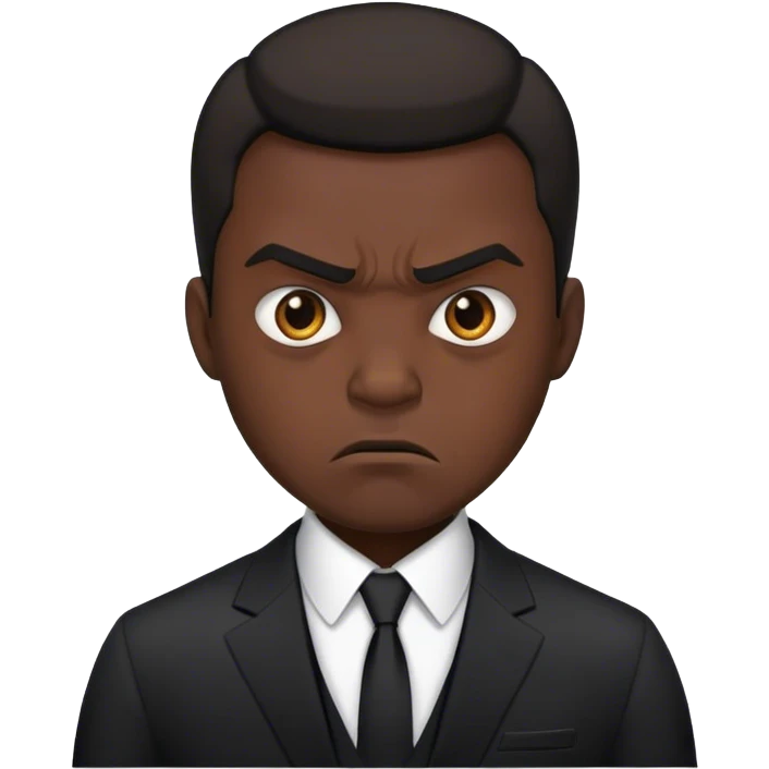 segurança homem de preto, furioso emoji