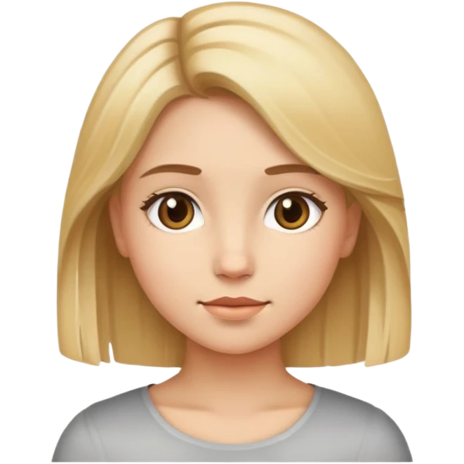 girl with blonde and brown mixed hair, iOS style emoji emoji