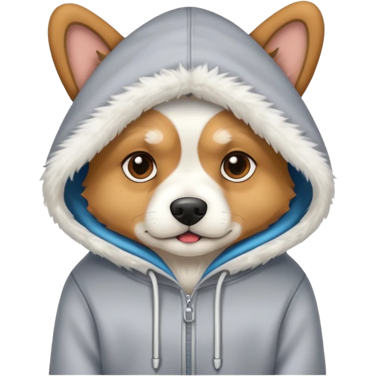 Dog wearing a hoodie emoji