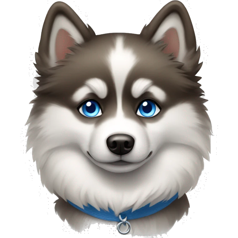 Pomsky with blue eyes emoji