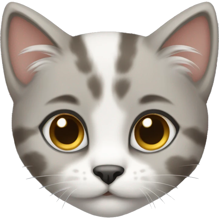 Kitten with grey white and tan fur emoji