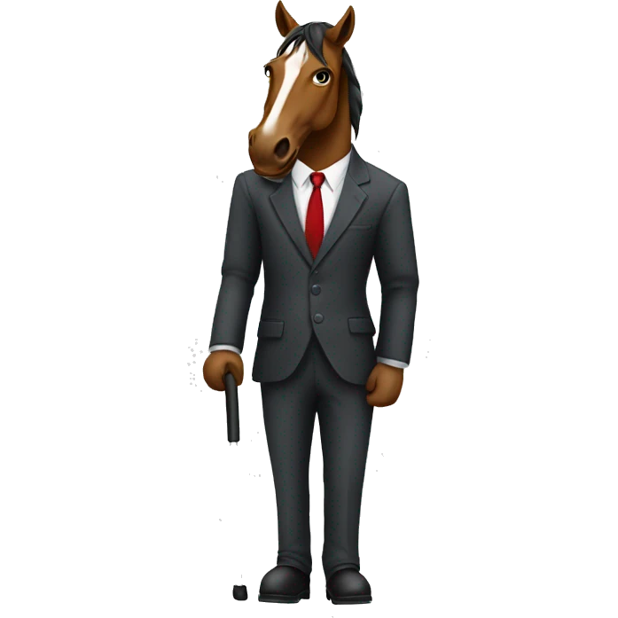 Horse in a suit with a top hate and a walking cane emoji