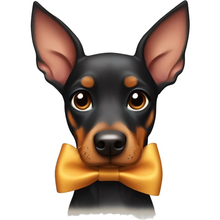 Mini Doberman with a bow emoji