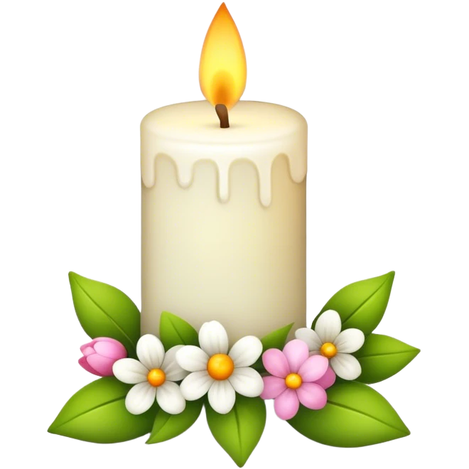Spring candle with flowers  emoji