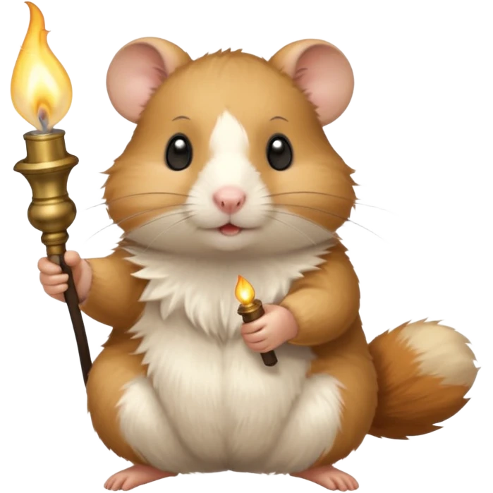 hamster holding oil lamp lighter emoji