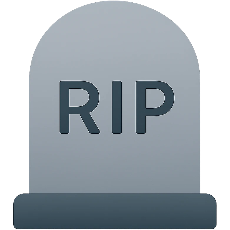 "RIP" gravestone  simple gradient emoji