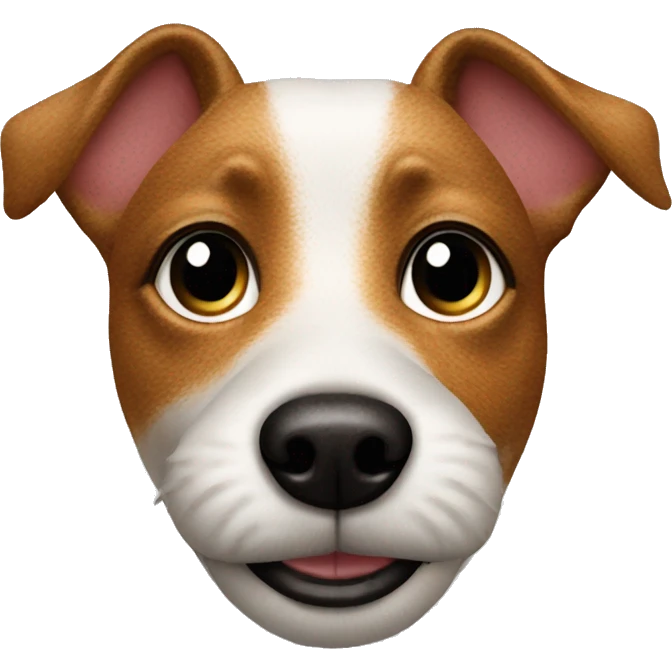  jack Russel dog face textured as a ham emoji