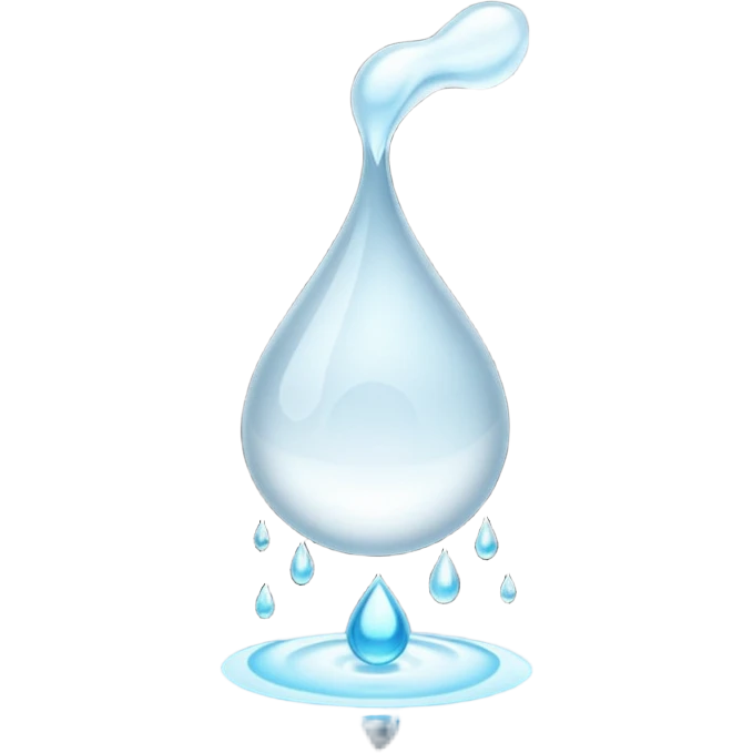 White glowing liquid droplet with tail flying to the left emoji