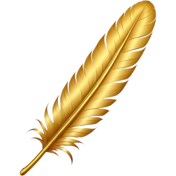Create a long golden feather emoji