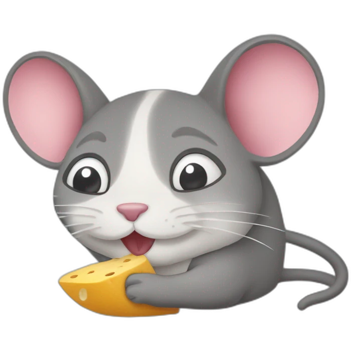 Chat qui mange une souris emoji