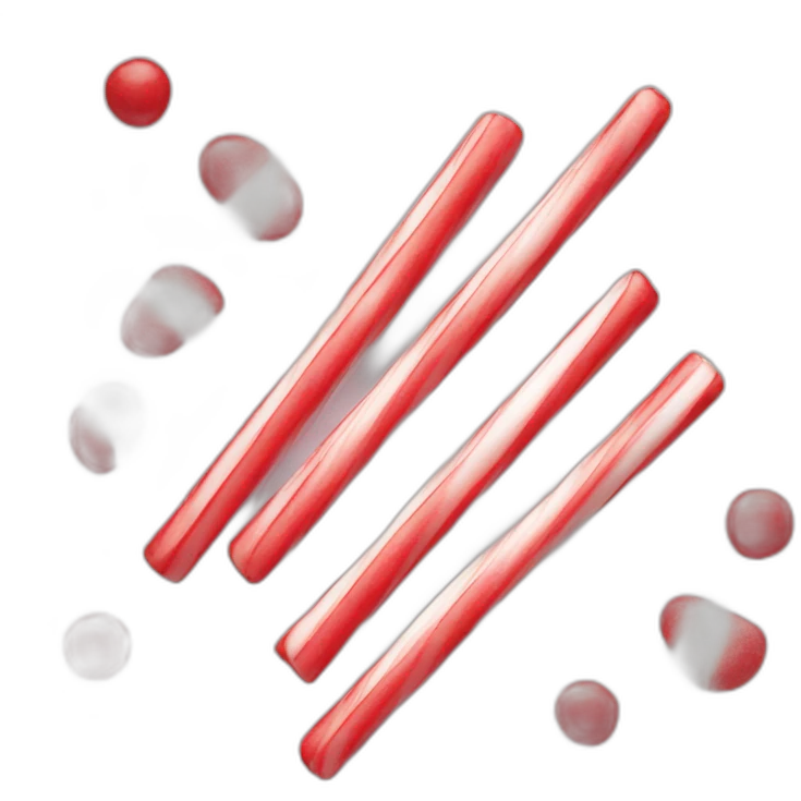 À sugar sticks red and White of candy  emoji