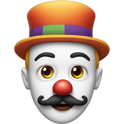 Clown with a handlebar mustache emoji
