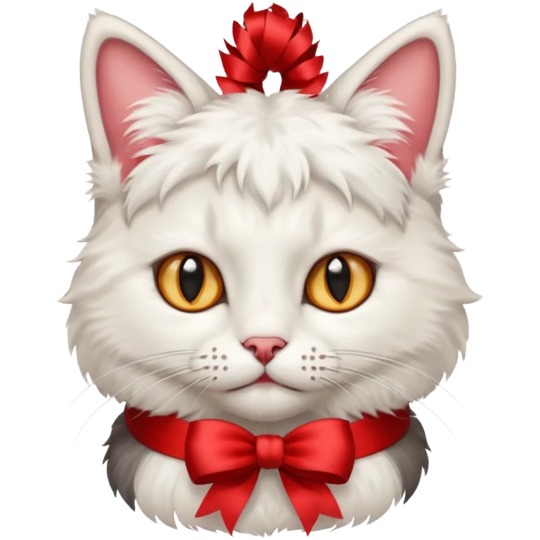 cat with red ribbon on ear emoji