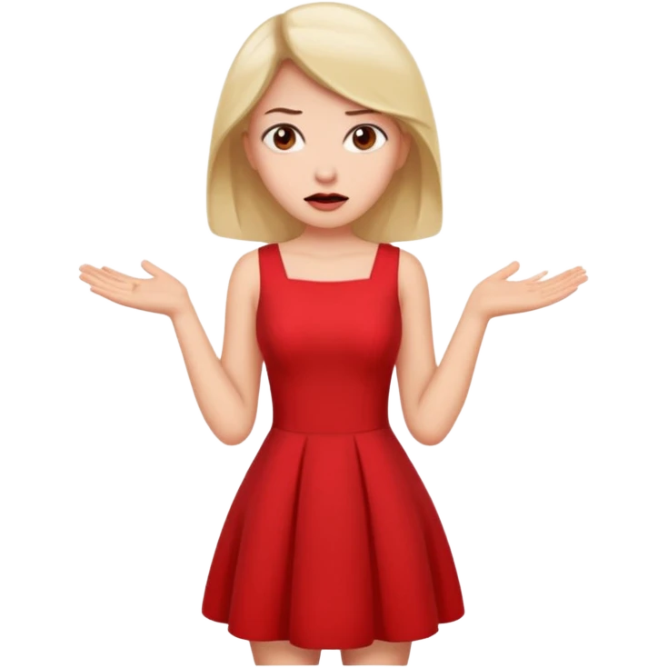 빨간옷을 입은 모르겠는 여자 🤷🏻‍♀️ emoji