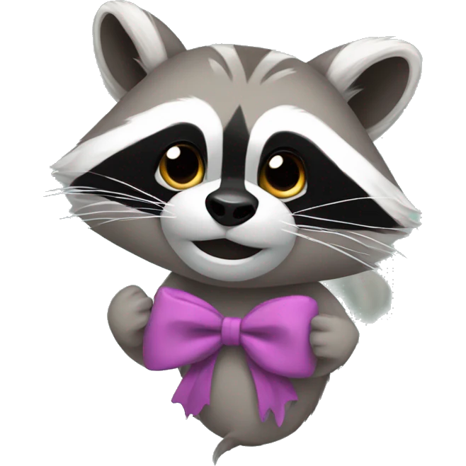 Racoon with bow  emoji