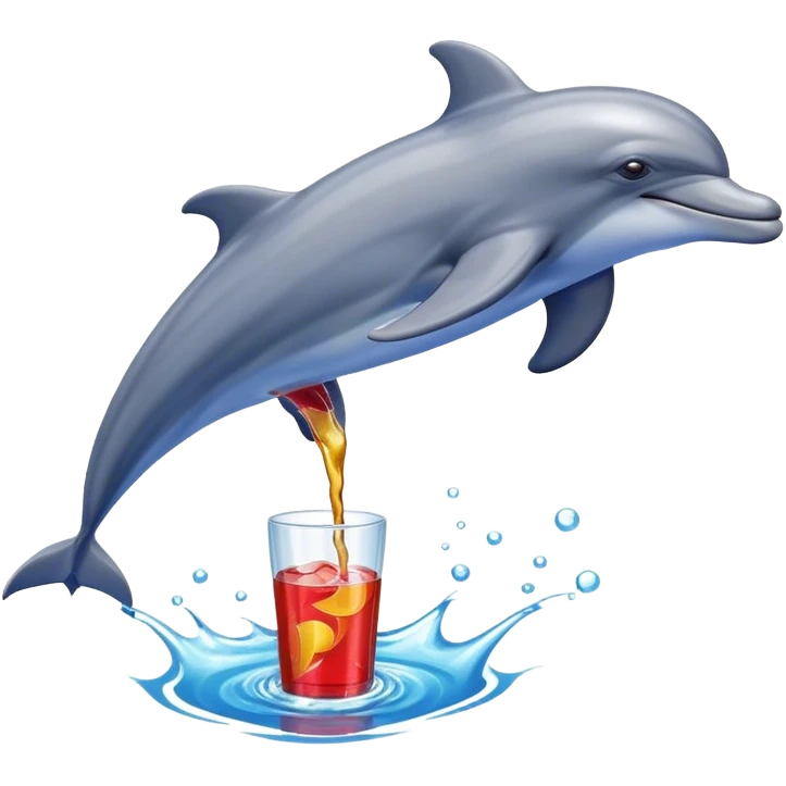 dolphin drinking redbull emoji