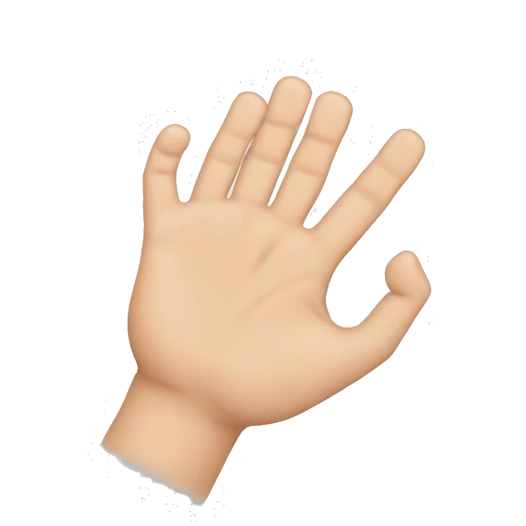 una mano con 3 dedos extendidos u¿y el dedo anular y pulgar flexionados emoji