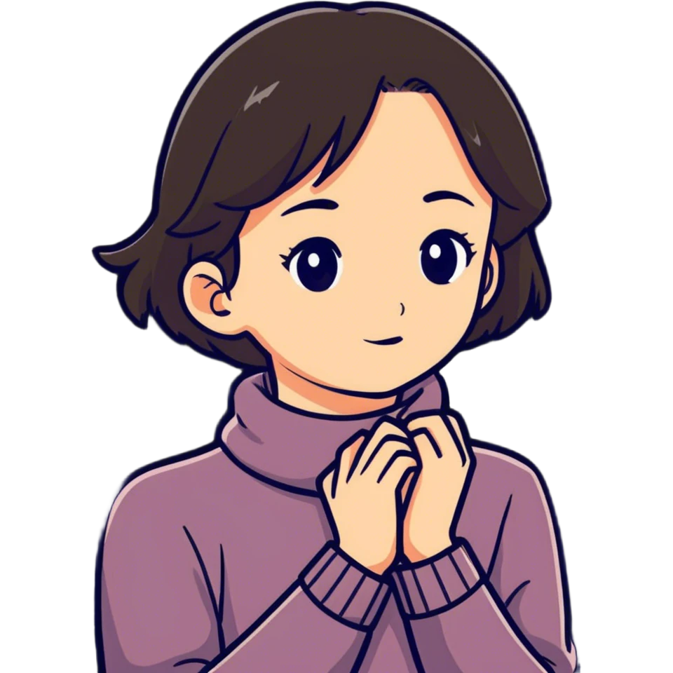 Girl holding neck emoji
