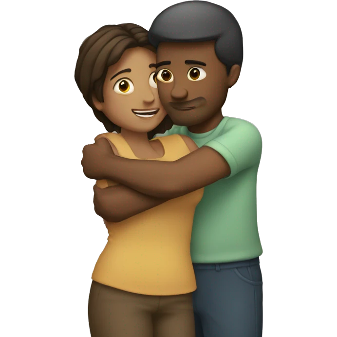 man and woman hug emoji