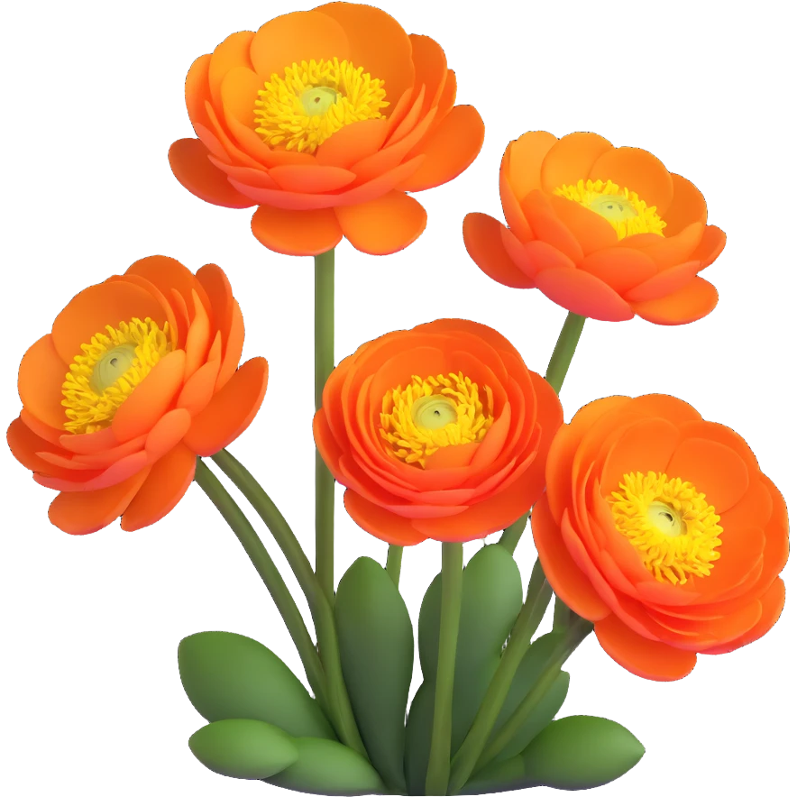 elegant ranunculus flower in full bloom emoji