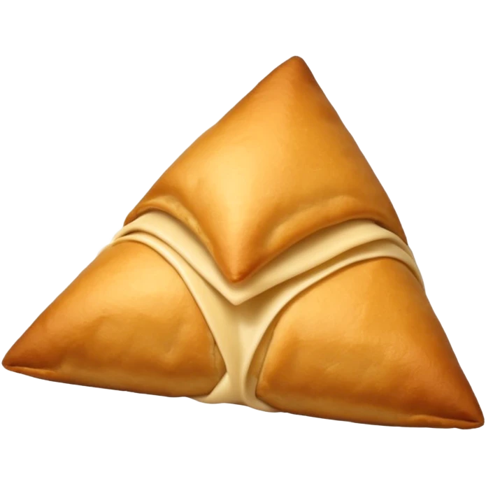 a samosa, crispy golden brown, triangular shape, simple and iconic emoji