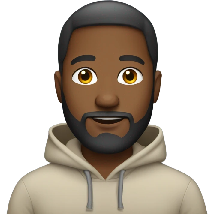 Guy with beard in a hoodie emoji