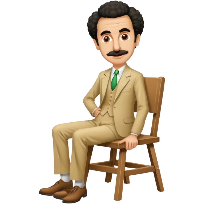 Borat sitting on small chair emoji