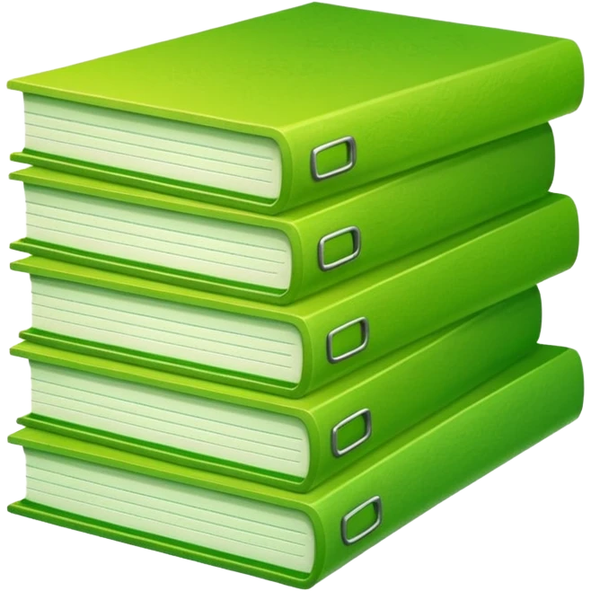 A stack of files from a box, with a gradient in the form of an acid green color. emoji