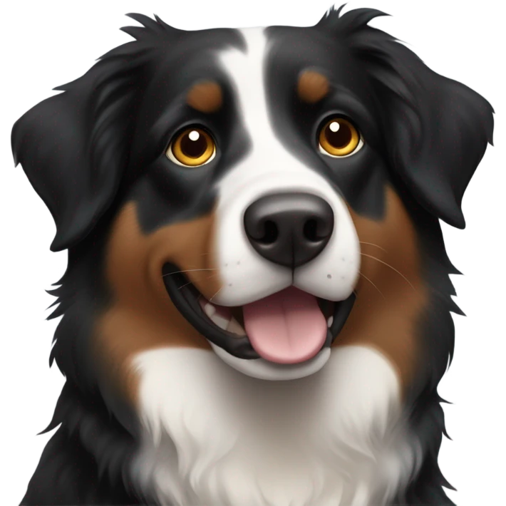 black australian shepherd with brown around his eyes emoji