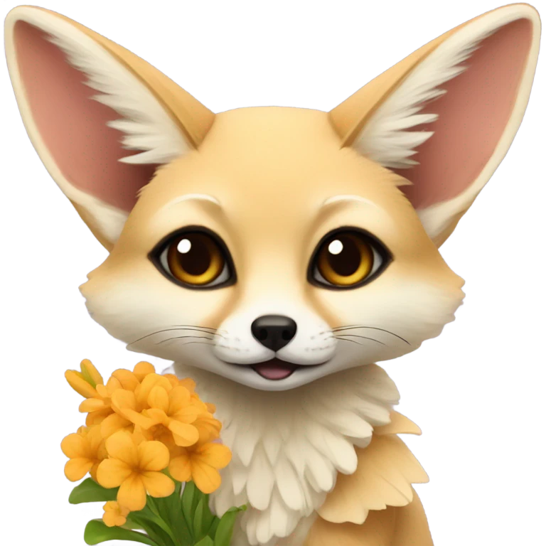 fennec with flowers emoji