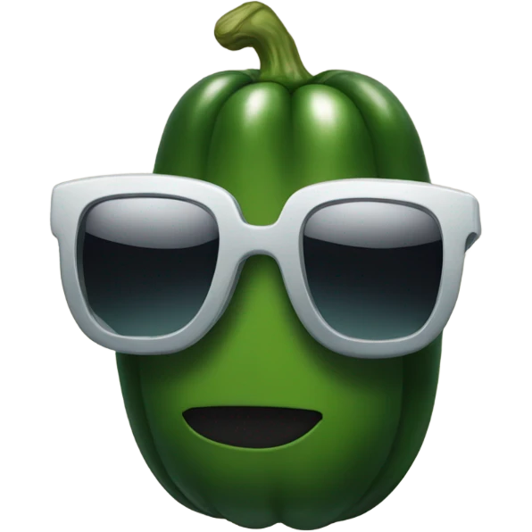 A pickle wearing sunglasses emoji