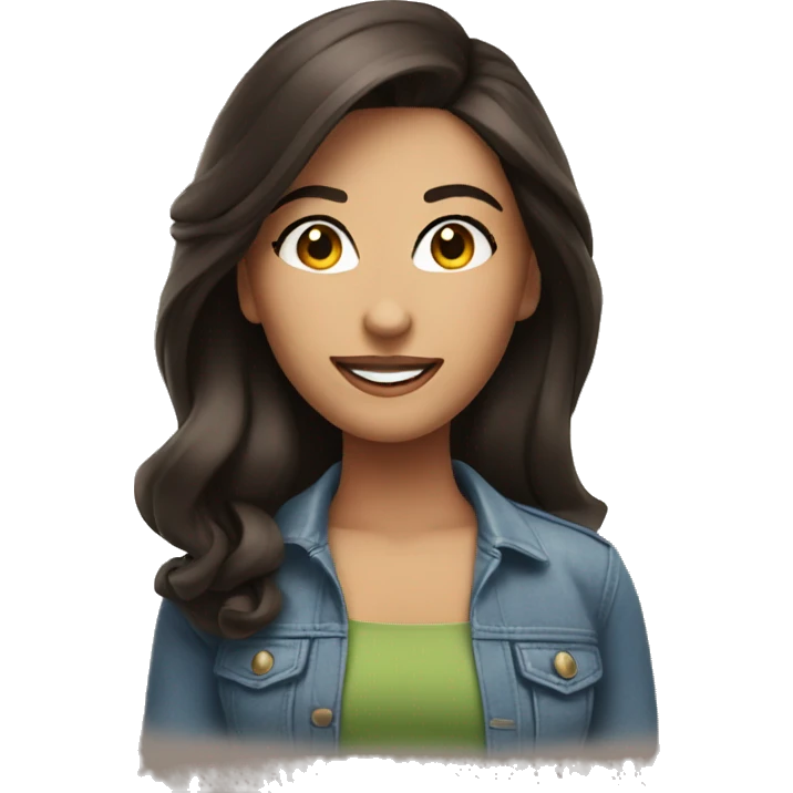 Beautiful brunette winks emoji