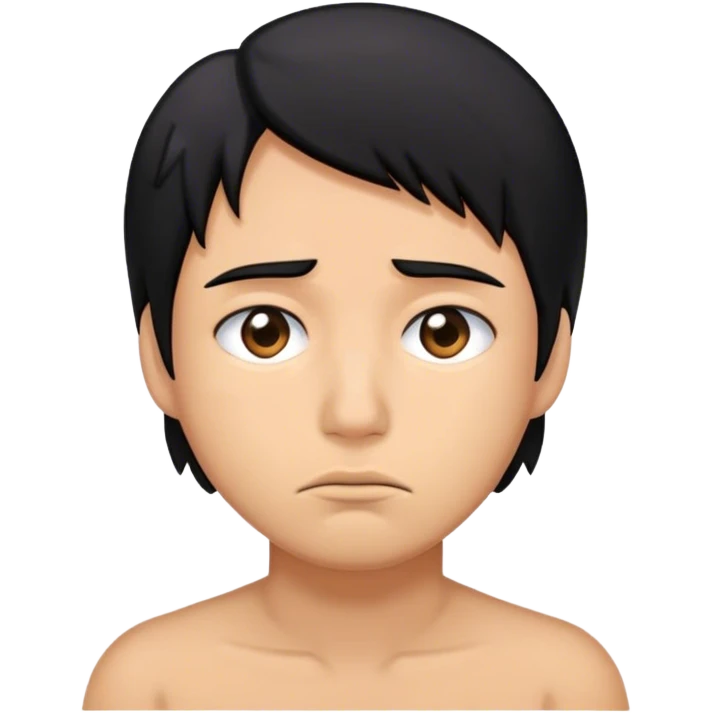 Gars cheveux noir fatiguer emoji