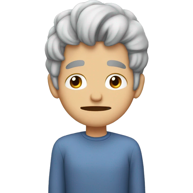 MaleGray hair face palm with no facial air emoji