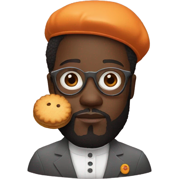 will I am with a biscuit and an orange background  emoji