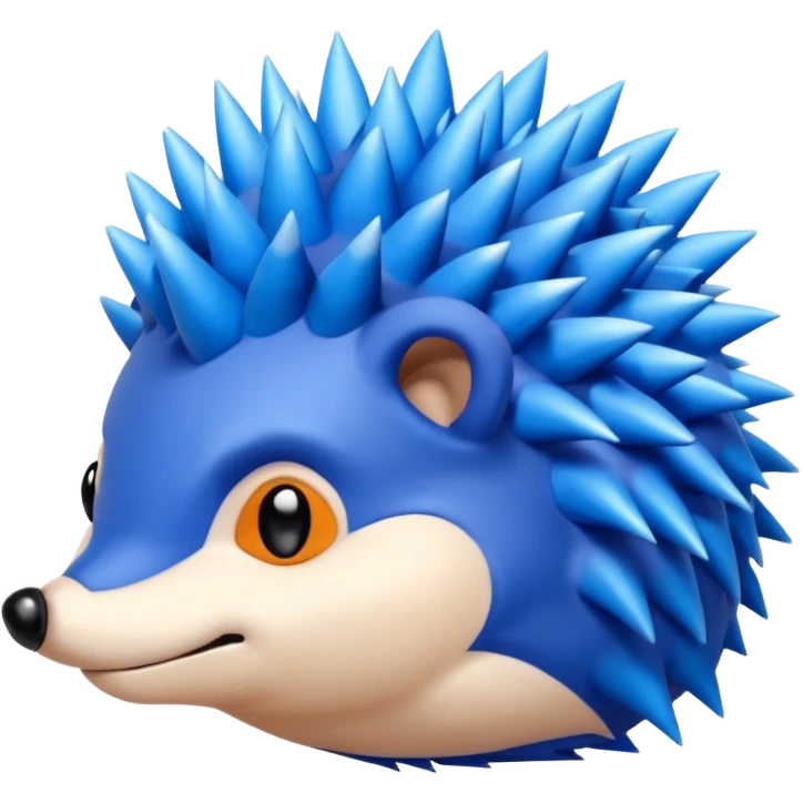  A blue hedgehog with 6 spines only face no whiskers emoji