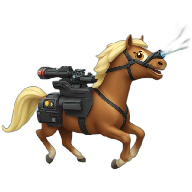 Horse flying lasergun emoji