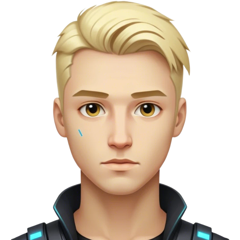 handsome man cyber punk blond  emoji
