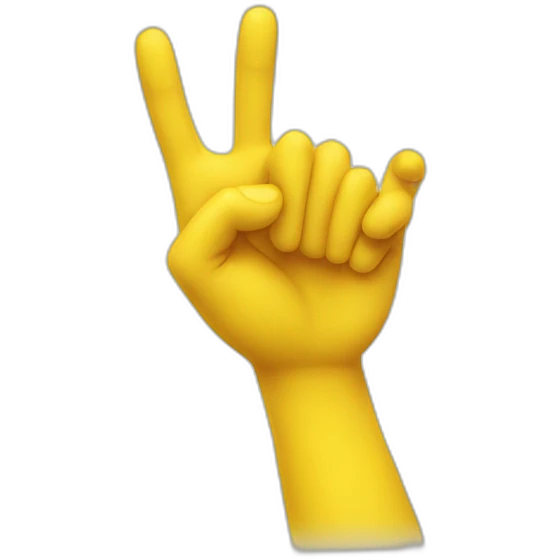 yellow hand with bent thumb shows 4 emoji